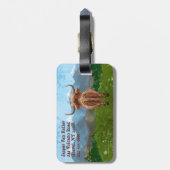 Highland Koe gepersonaliseerd Bagagelabel (Achterkant verticaal)