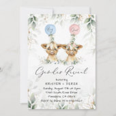 Highland Koe Geslacht onthullen ballonnen uitnodig Kaart (Voorkant)