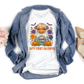 Highland Koe Ghost Halloween Pumpkins Flowers T-shirt