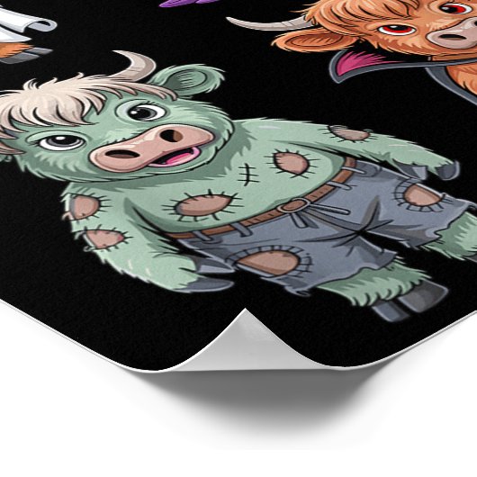 Highland Koe Ghost Witch Zombie Halloween Kostuum Poster (Hoek)