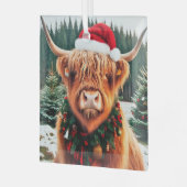 Highland Koe Glass Ornament (Voorkant links)