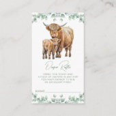 Highland Koe Greenery Baby shower Diaper Raffle Informatiekaartje (Voorkant)