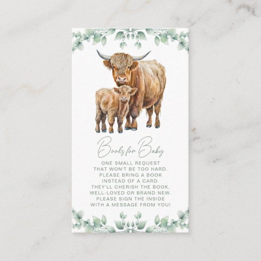 Highland Koe Greenery Boerderij Animal Book Reques Informatiekaartje (Voorkant)