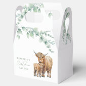Highland Koe Greenery Boho Boerderij Animal Baby s Bedankdoosjes (Geopend)