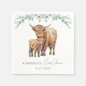 Highland Koe Greenery Boho Boerderij Animal Baby s Servet (Voorkant)