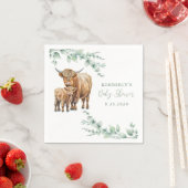 Highland Koe Greenery Farm Animals Baby shower Servet (Insitu)