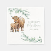 Highland Koe Greenery Farm Animals Baby shower Servet (Voorkant)