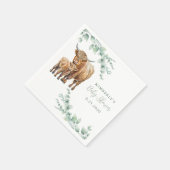 Highland Koe Greenery Farm Animals Baby shower Servet (Hoek)