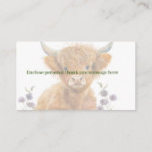 Highland Koe groen baby shower dank u Informatiekaartje (Achterkant)