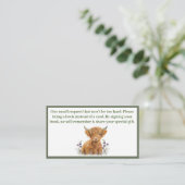 Highland Koe groen boeken voor baby Informatiekaartje (Staand voorkant)