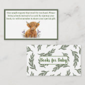 Highland Koe groen boeken voor baby Informatiekaartje (Voorkant / Achterkant)