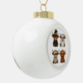 Highland Koe Halloween Funny Herfst Spooky Keramische Bal Ornament (Links)