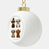 Highland Koe Halloween Funny Herfst Spooky Keramische Bal Ornament (Rechts)