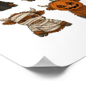 Highland Koe Halloween Funny Herfst Spooky Poster (Hoek)