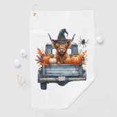 Highland Koe Halloween Herfst Golfhanddoek (Insitu)
