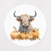 Highland Koe Halloween Herfst Labels (Design 1)