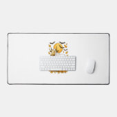 Highland Koe Halloween in spookkostuum Bureaumat (Keyboard & Muis)