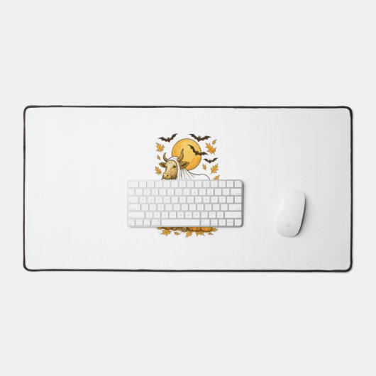 Highland Koe Halloween in spookkostuum Bureaumat (Keyboard & Muis)