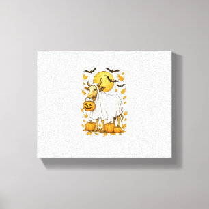 Highland Koe Halloween in spookkostuum Canvas Afdruk