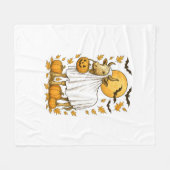 Highland Koe Halloween in spookkostuum Fleece Deken (Voorkant (Horizontaal))