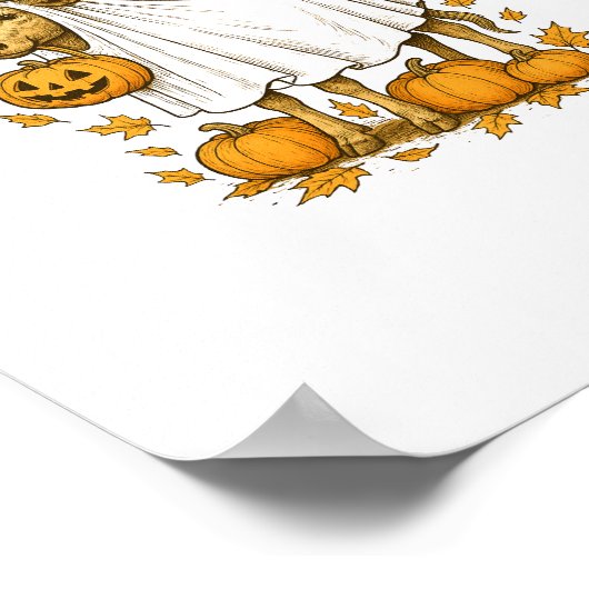 Highland Koe Halloween in spookkostuum Poster (Hoek)