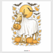 Highland Koe Halloween in spookkostuum Sticker (Vel)