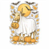 Highland Koe Halloween in spookkostuum Sticker (Voorkant)