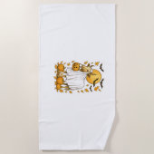 Highland Koe Halloween in spookkostuum Strandlaken (Voorkant)