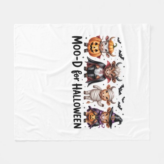 Highland Koe Halloween Spooky Seizoen (2) Fleece Deken (Voorkant (Horizontaal))