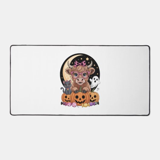 Highland Koe Halloween Spooky Seizoen Bureaumat (Voorkant)