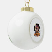 Highland Koe Halloween Spooky Seizoen Keramische Bal Ornament (Links)
