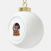 Highland Koe Halloween Spooky Seizoen Keramische Bal Ornament (Rechts)