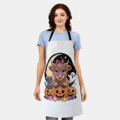 Highland Koe Halloween Spooky Seizoen Schort (Gedragen)