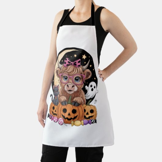 Highland Koe Halloween Spooky Seizoen Schort (Insitu)