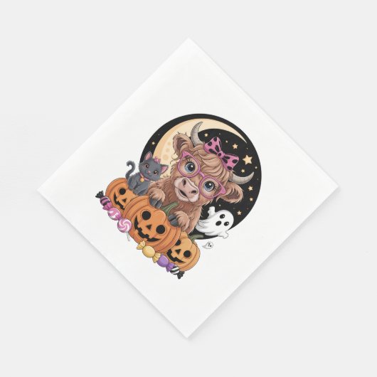 Highland Koe Halloween Spooky Seizoen Servet (Hoek)