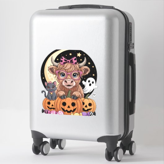 Highland Koe Halloween Spooky Seizoen Sticker (Koffer)