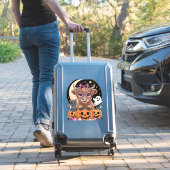 Highland Koe Halloween Spooky Seizoen Sticker (Koffer Insitu)