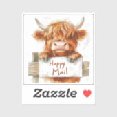 Highland Koe, Happy Mail, Sticker (Vel)
