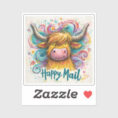 Highland Koe, Happy Mail, Sticker (Vel)