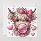 Highland koe Happy Valentines Day Feestdagenkaart (Voorkant)