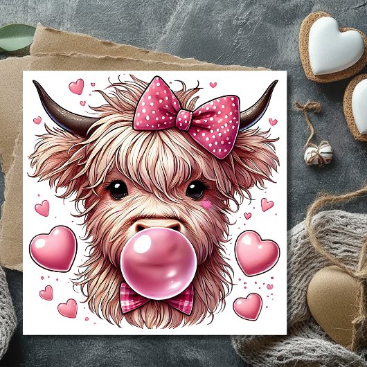 Highland koe Happy Valentines Day Feestdagenkaart