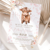 Highland Koe Heilige Koe baby shower meisje Kaart