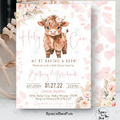 Highland Koe Heilige Koe baby shower meisje Kaart