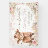 Highland Koe Heilige Koe baby shower meisje Spandoek (Verticaal)