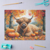 Highland Koe Herfst Pompoenen Waterverf Decoupage Tissuepapier (Craft)