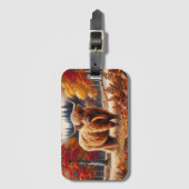Highland Koe herfst Waterverf Bagagelabel (Voorkant (verticaal))