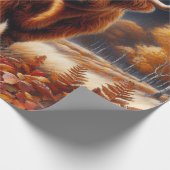 Highland Koe herfst Waterverf Cadeaupapier (Hoek)
