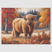Highland Koe herfst Waterverf Decoupage Tissuepapier (Voorkant)