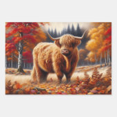 Highland Koe herfst Waterverf Inpakpapier Vel (Voorkant 2)