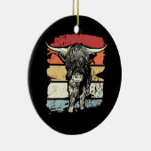 Highland Koe Highland Koeien Retro Keramisch Ornament (Rechts)